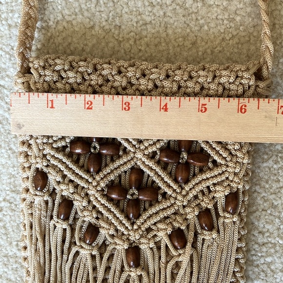 Boho macrame crossbody small purse ideal for phone, wallet & other essentials - Picture 8 of 12
